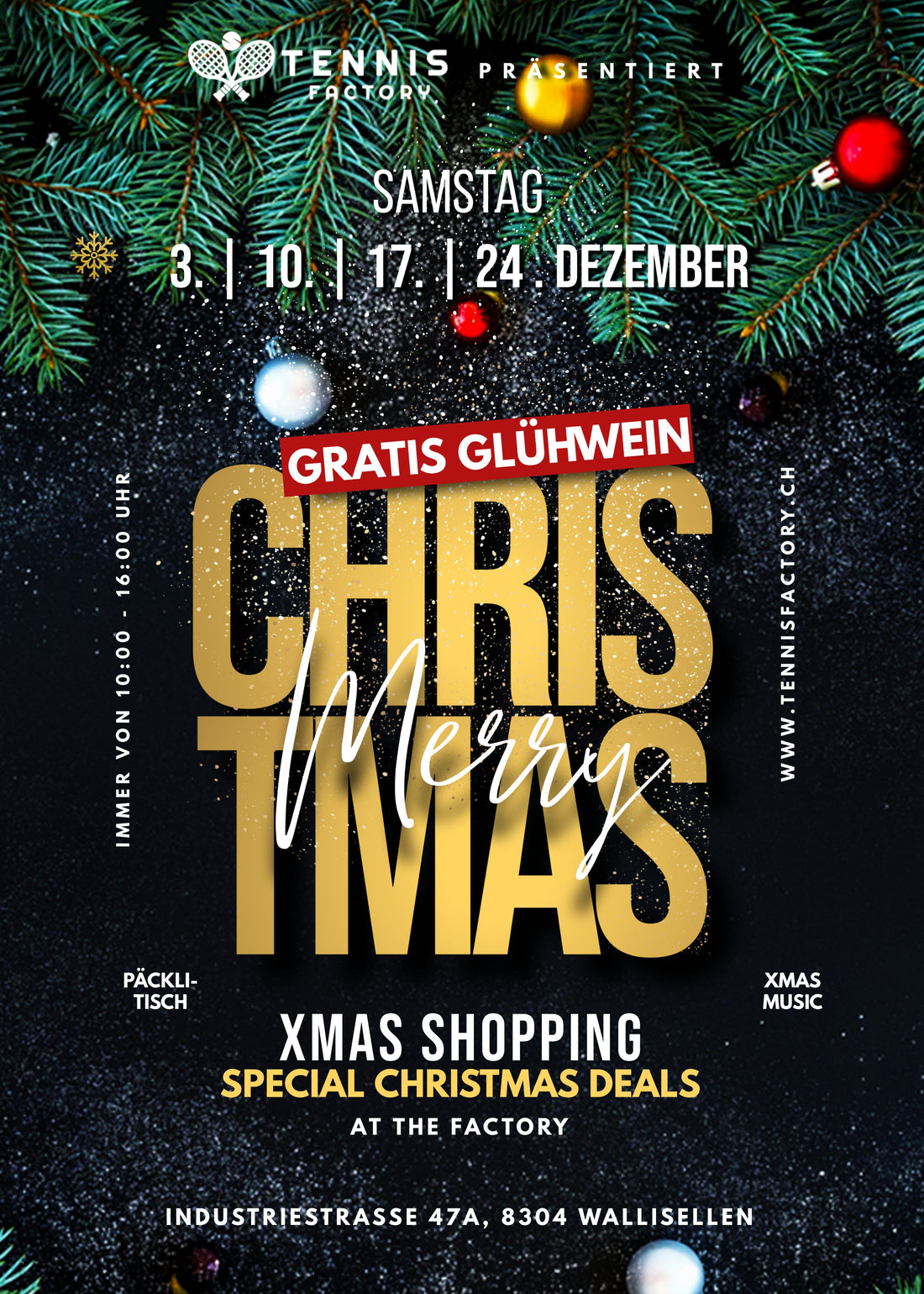 Weihnachtsstimmung in der Tennis Factory