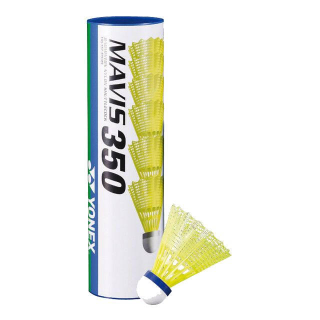 Mavis 350 Nylon Gelb Speed (blau) Badmintonshuttles 6er Pack