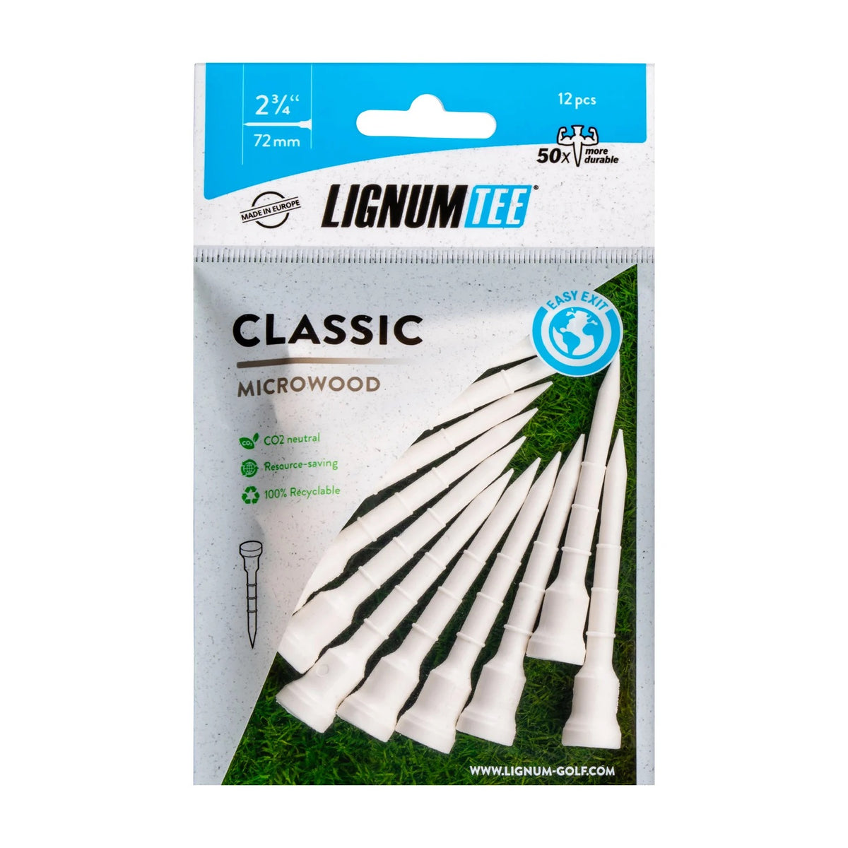 Lignum Tees 72mm 12er Pack Weiss