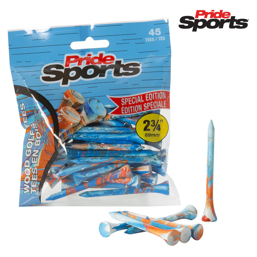 Pride Novelty Holztees Paint Splatter Blau/Orange 2 3/4" 45er Pack