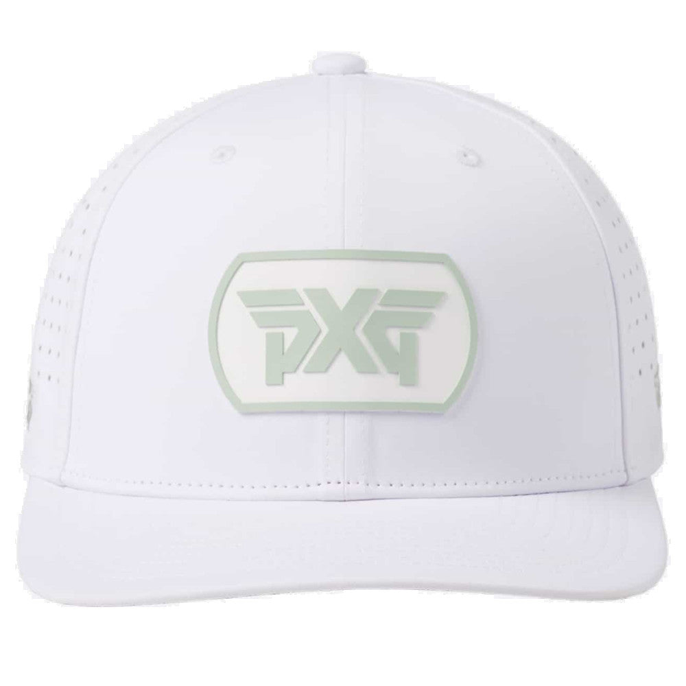Dog Tag Structured Low Crown Snapback Cap Weiss/Grün