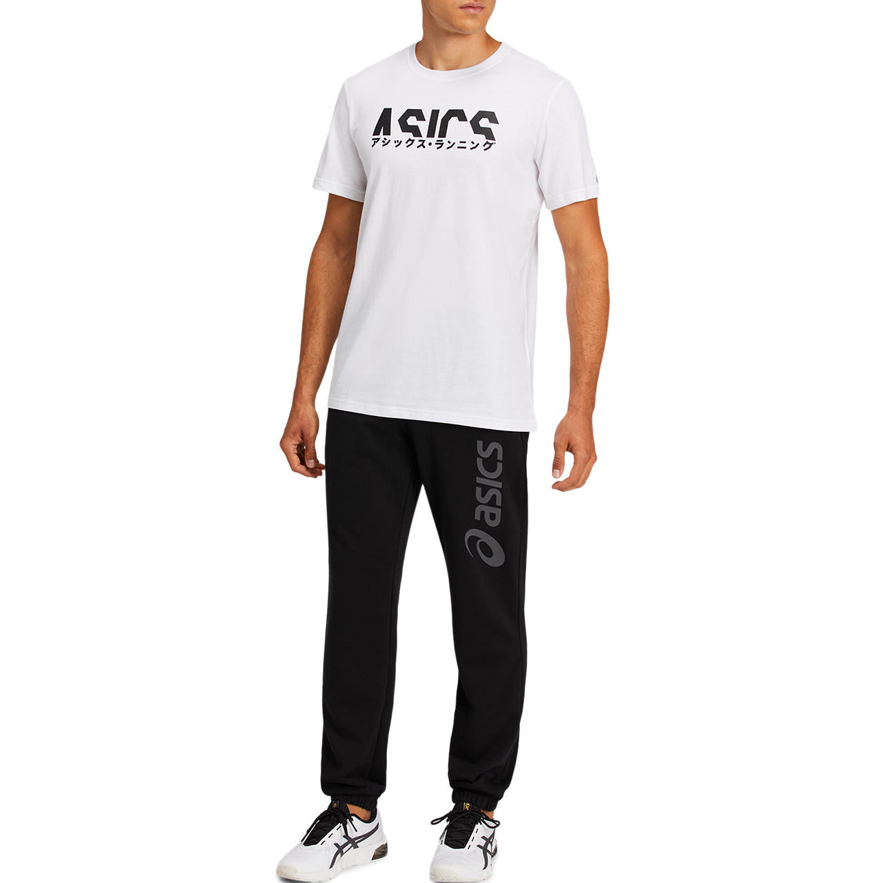 ASICS Pantalon de survêtement à grand logo Hommes