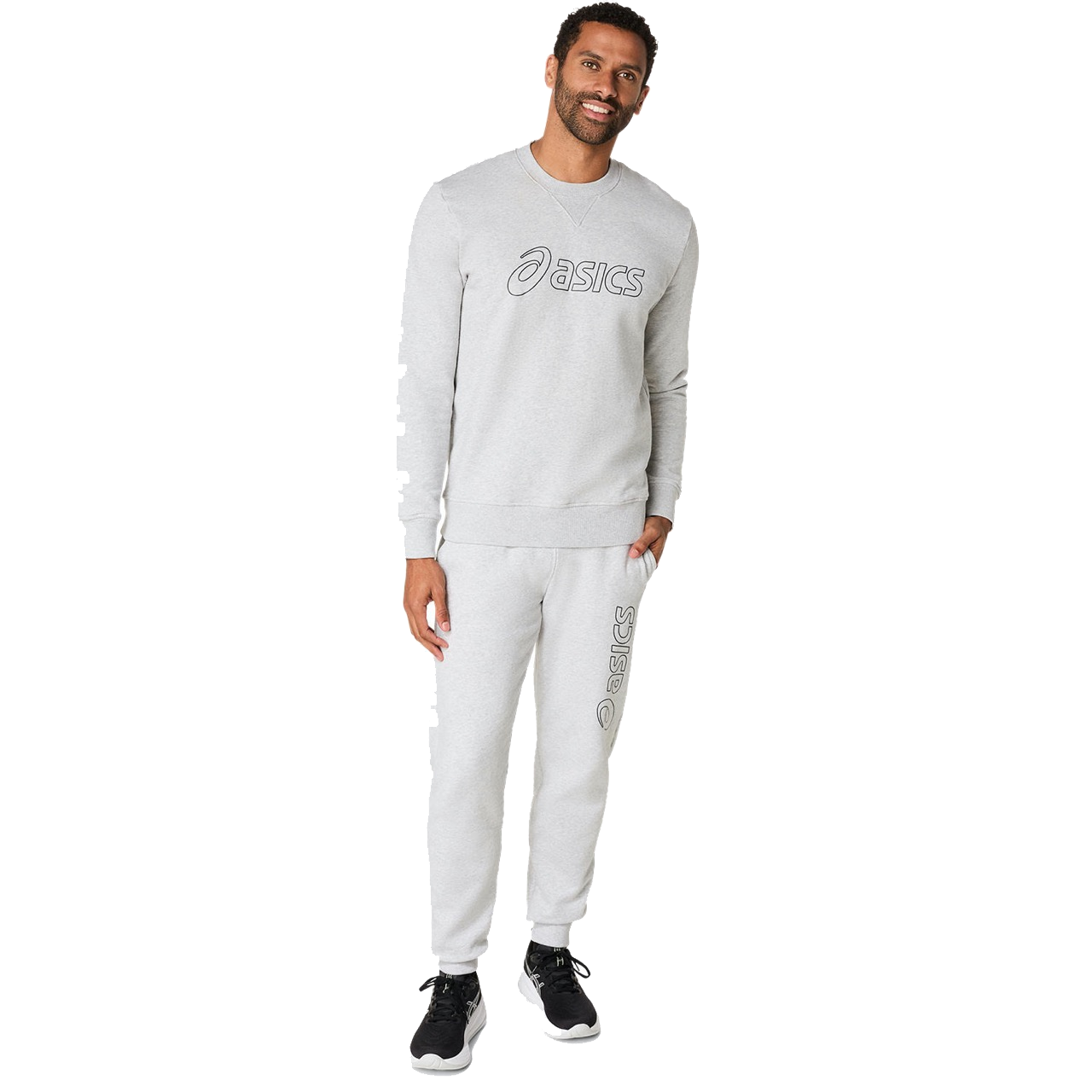 Pantaloni da allenamento con logo ASICS da uomo, grigi