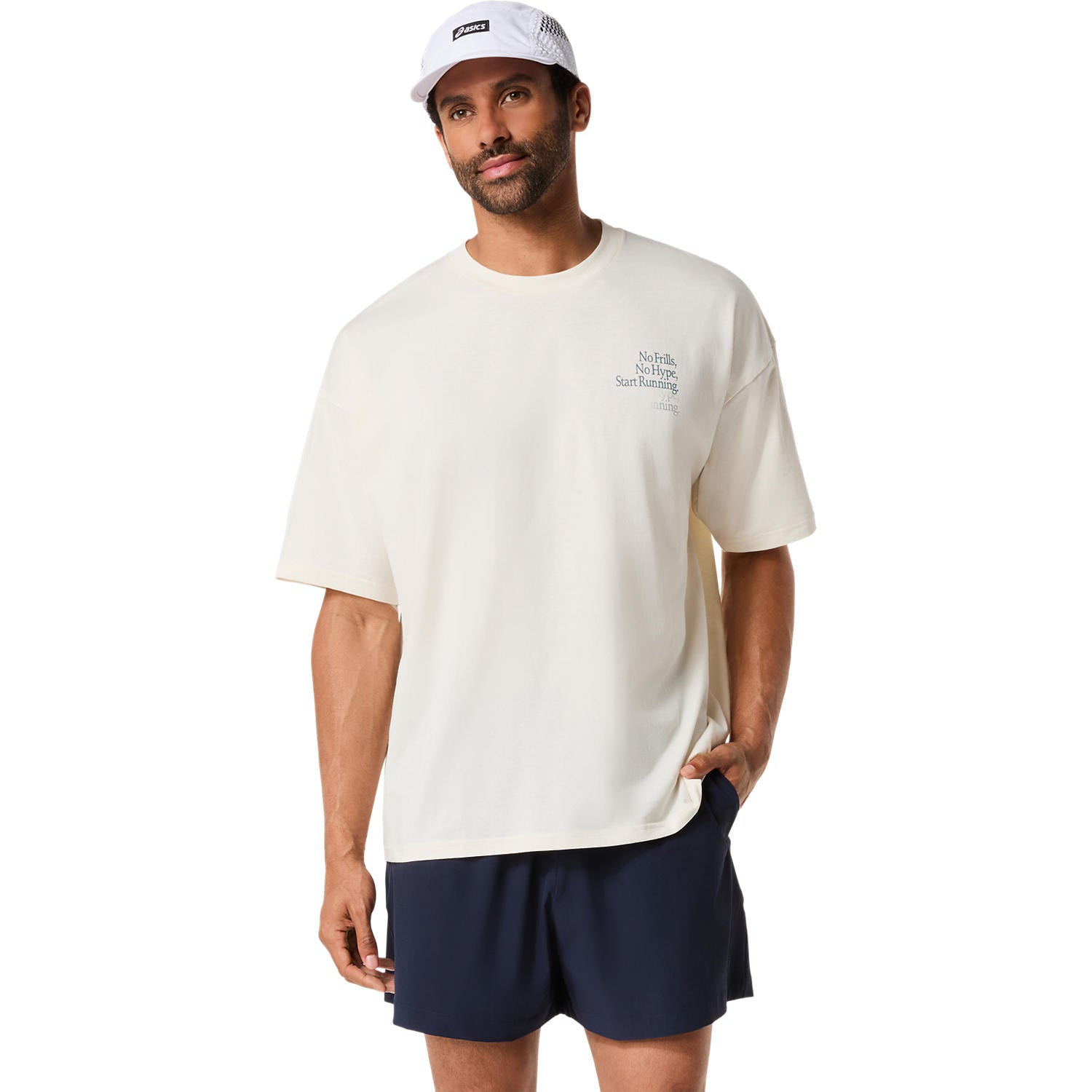 Runner Message Graphic T-Shirt Herren Cream