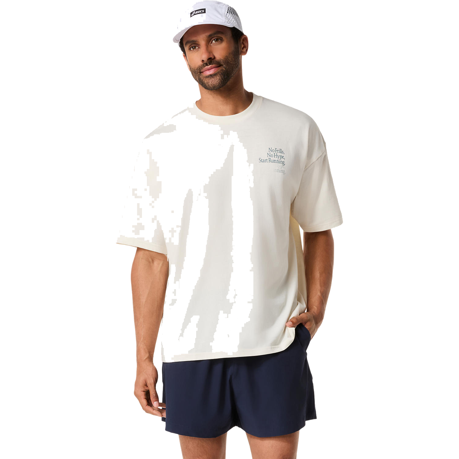 Runner Message Graphic T-Shirt Men Cream