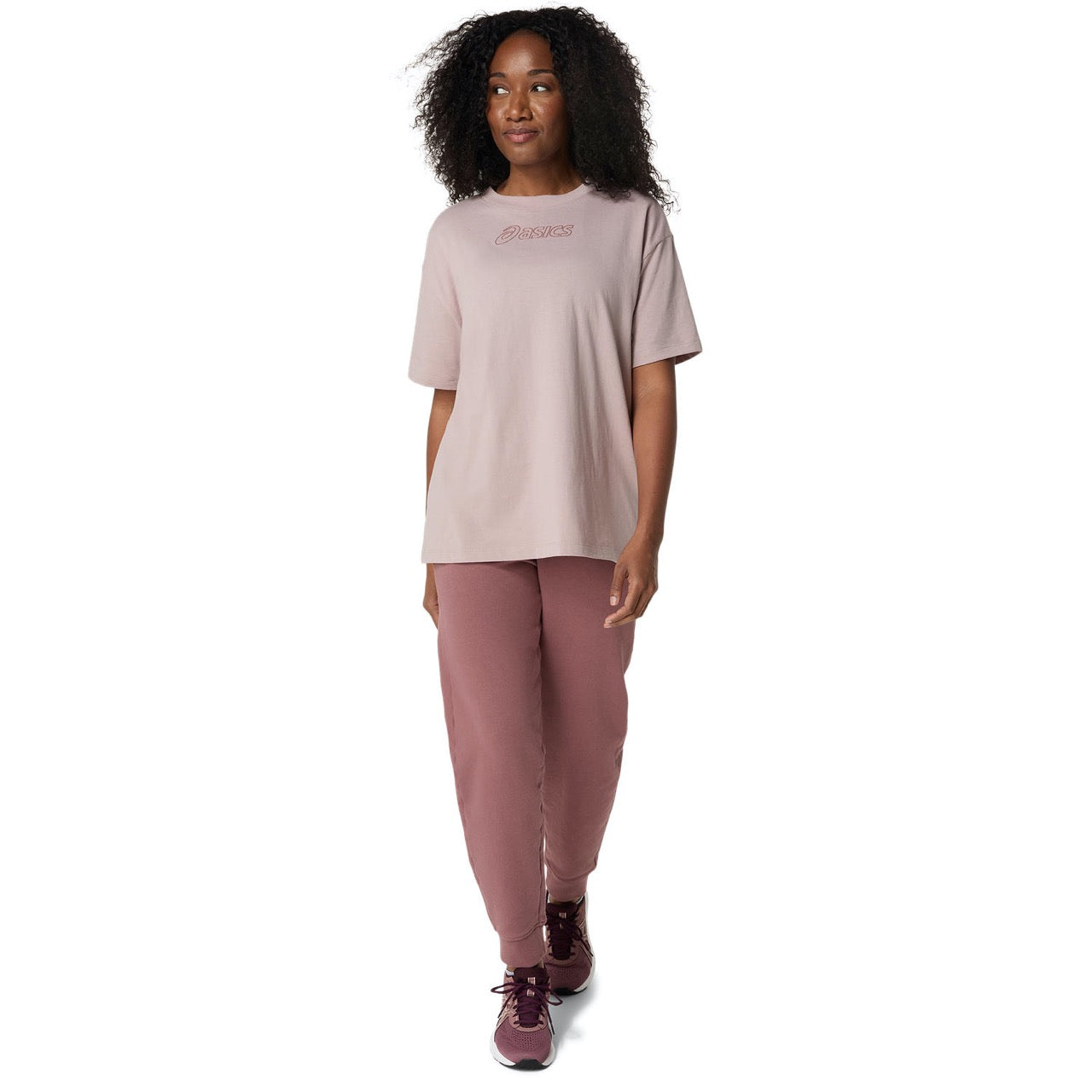 ASICS Logo T-Shirt Damen Fawn