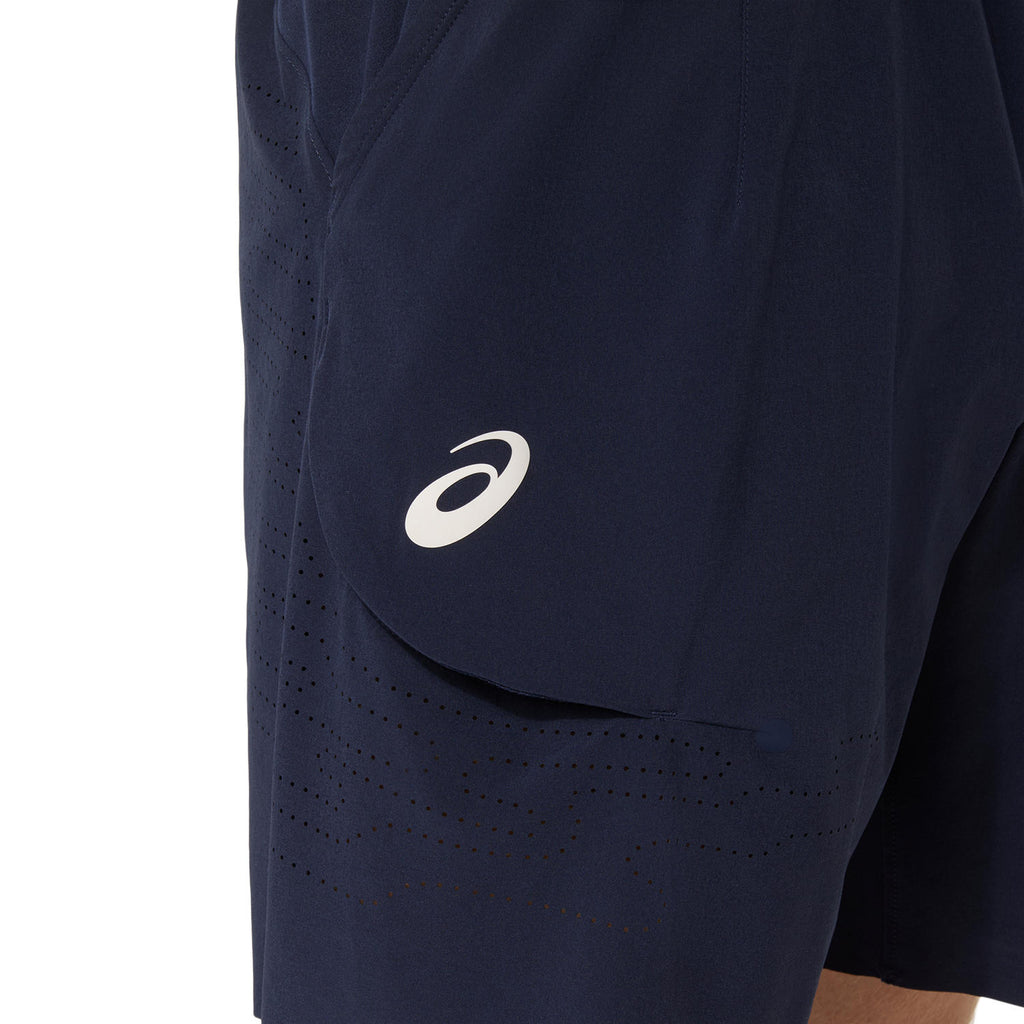 Short homme bleu marine découpé au laser de 18 cm