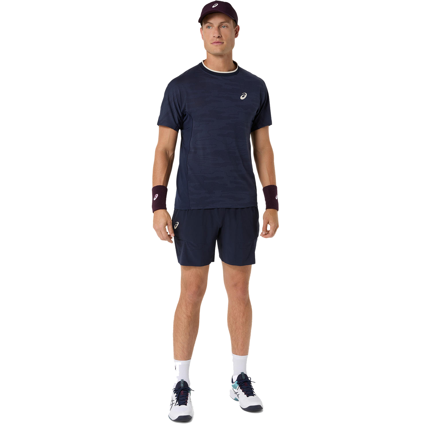 Short homme bleu marine découpé au laser de 18 cm