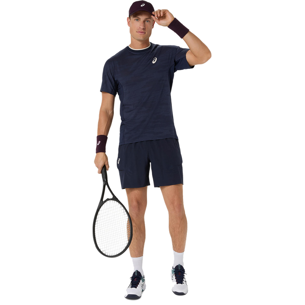 Short homme bleu marine découpé au laser de 18 cm