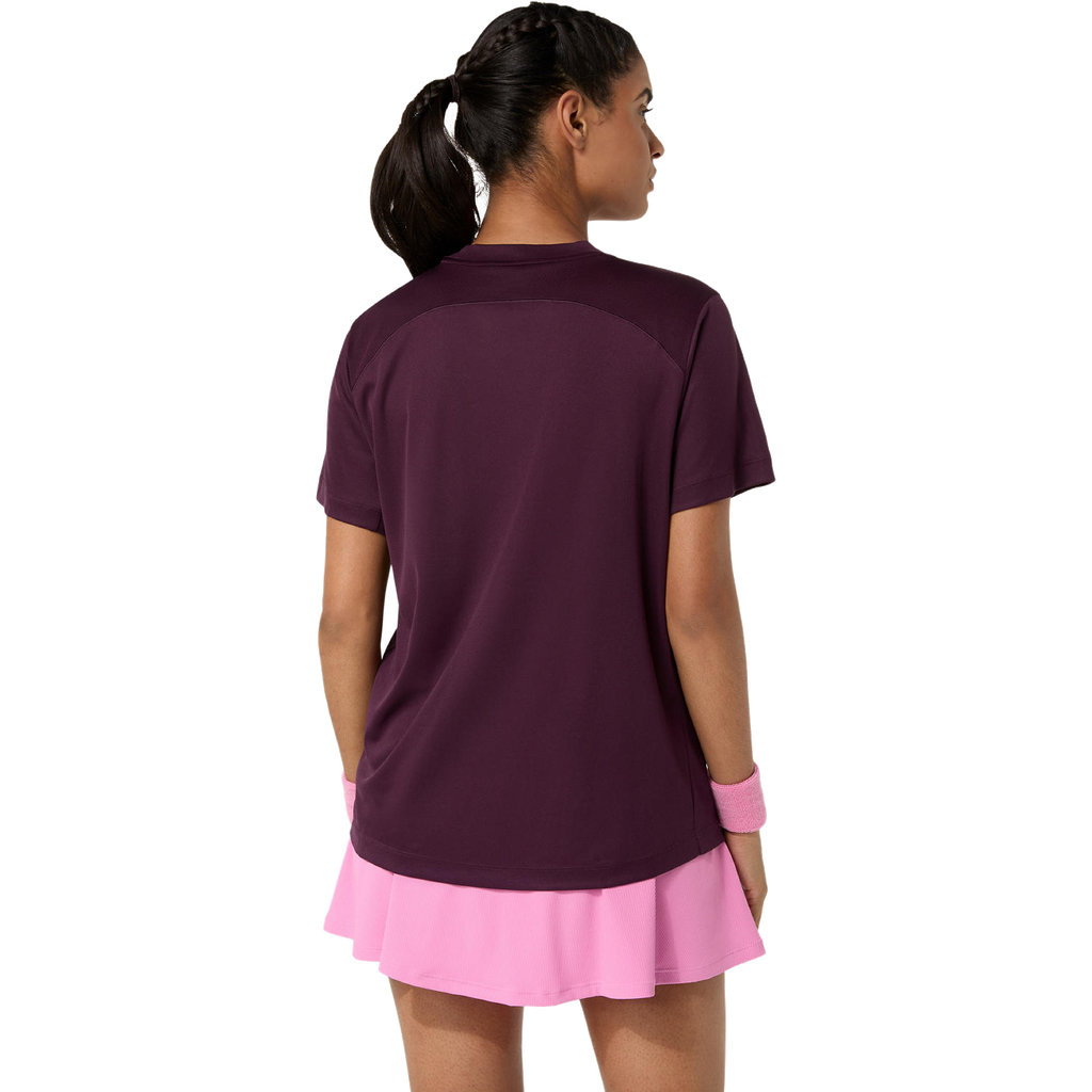 Haut Court SS pour femme, couleur aubergine