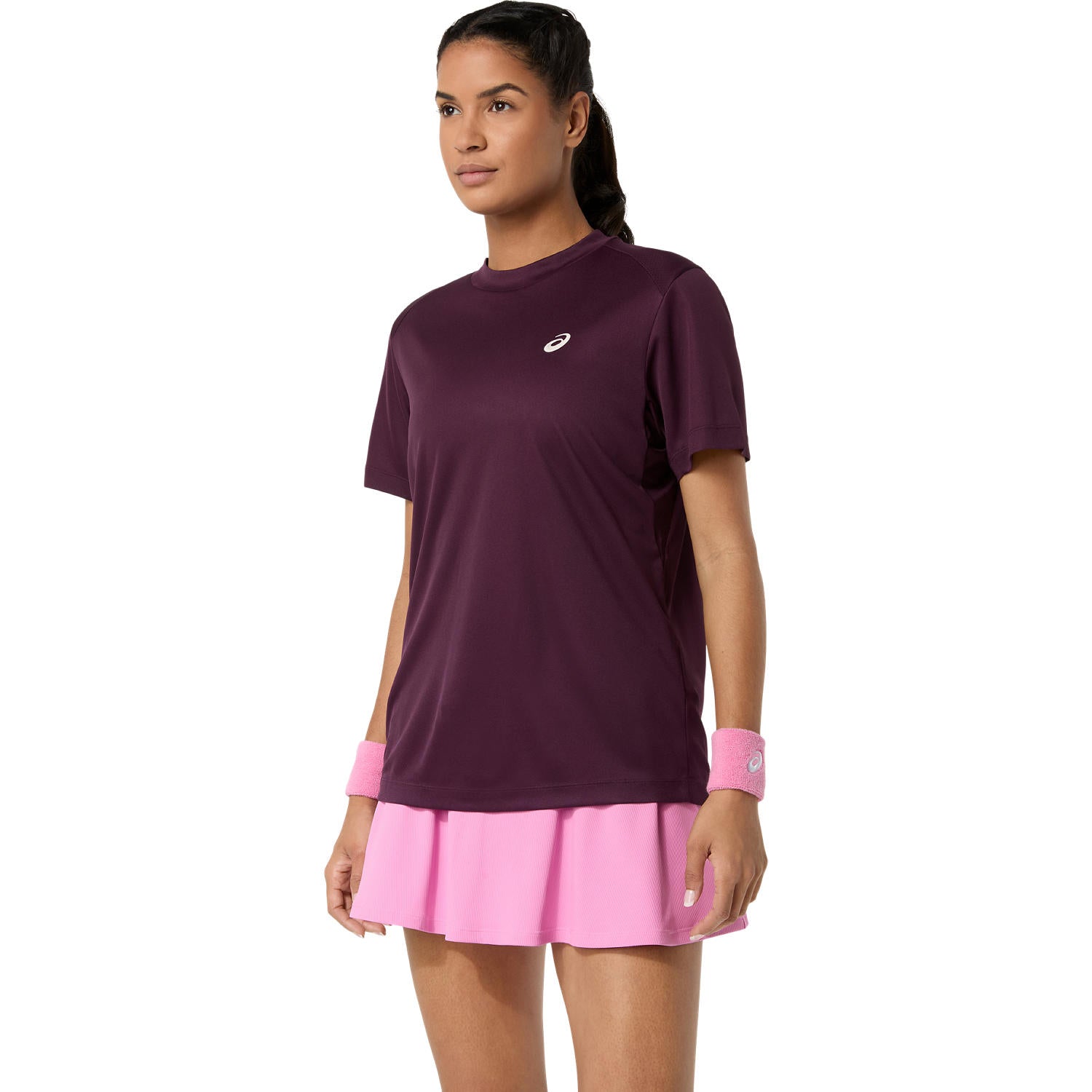 Court SS Top Damen Aubergine