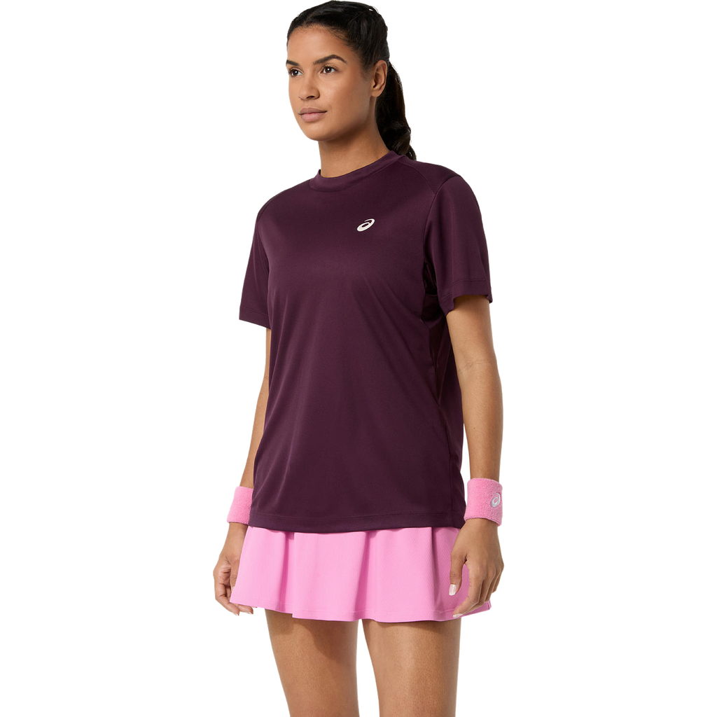 Haut Court SS pour femme, couleur aubergine