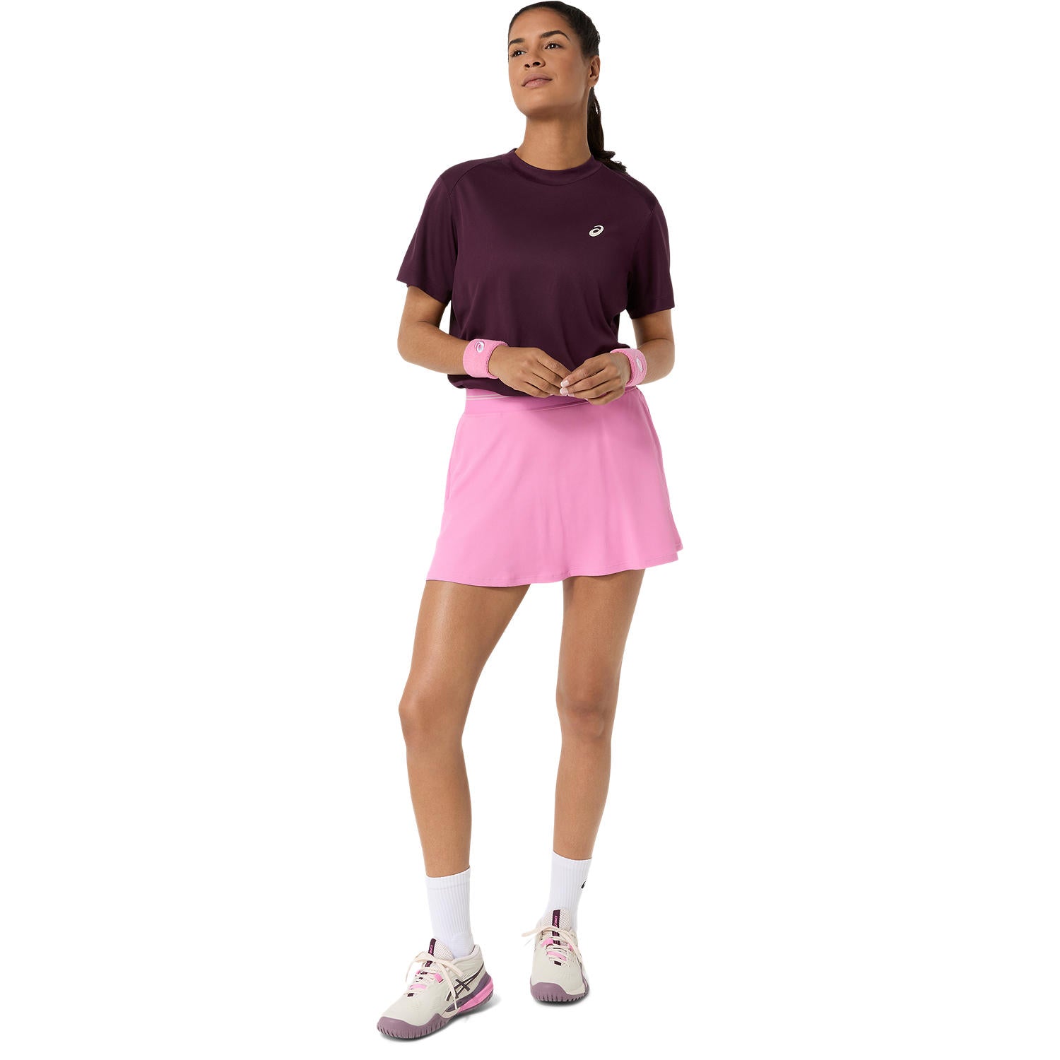 Court SS Top Damen Aubergine