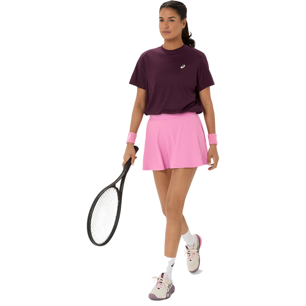 Haut Court SS pour femme, couleur aubergine