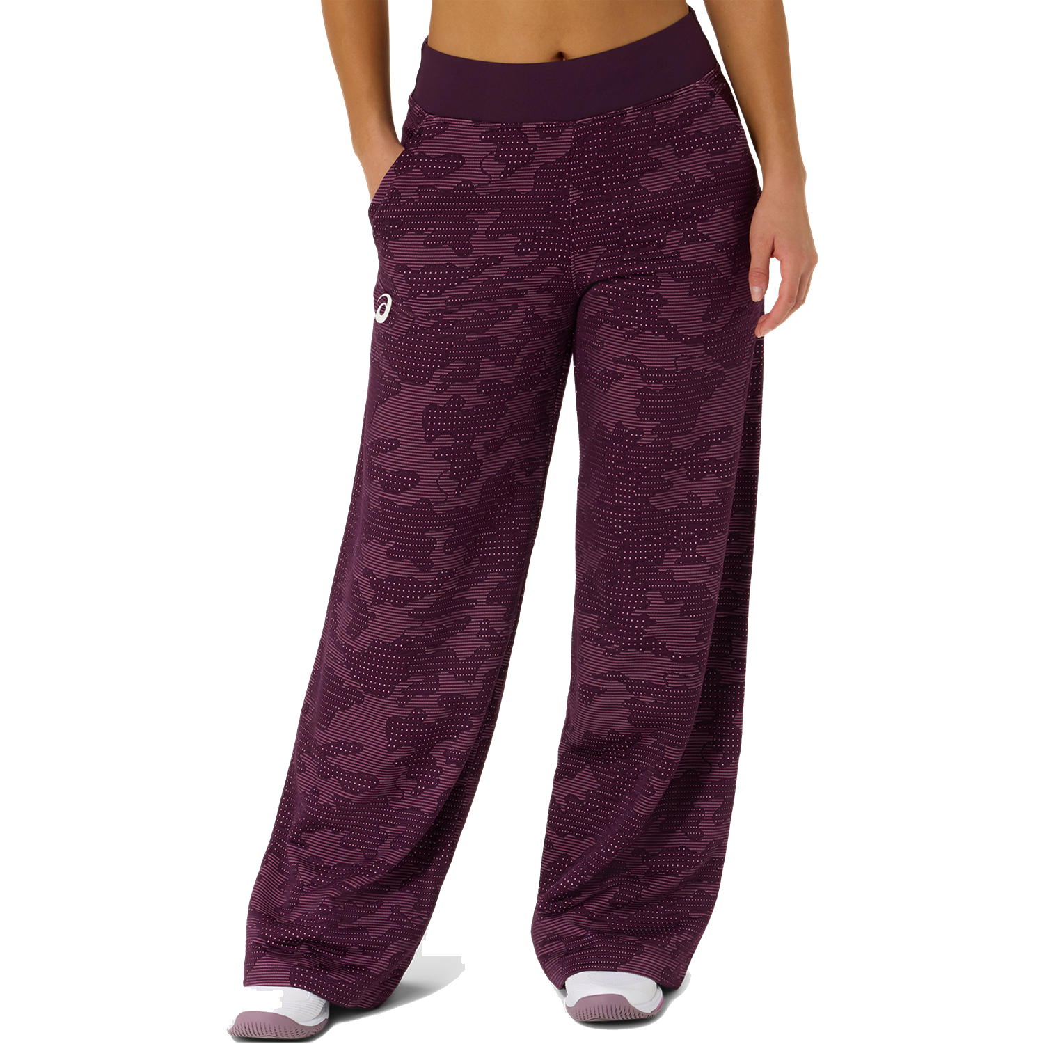 Pantaloni Match da donna color melanzana