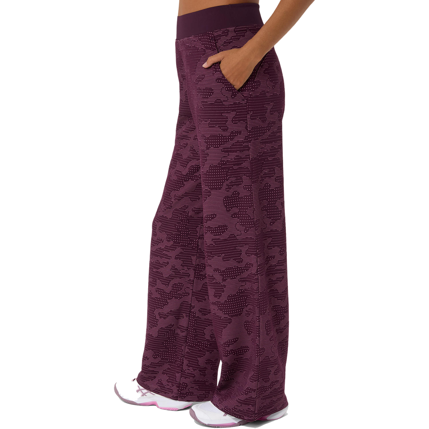Pantaloni Match da donna color melanzana