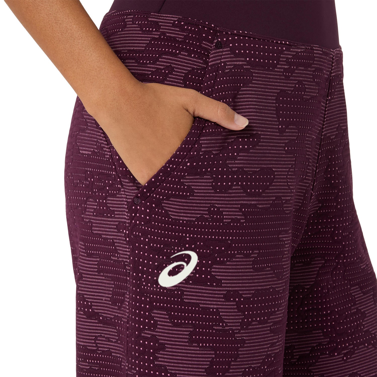 Pantaloni Match da donna color melanzana
