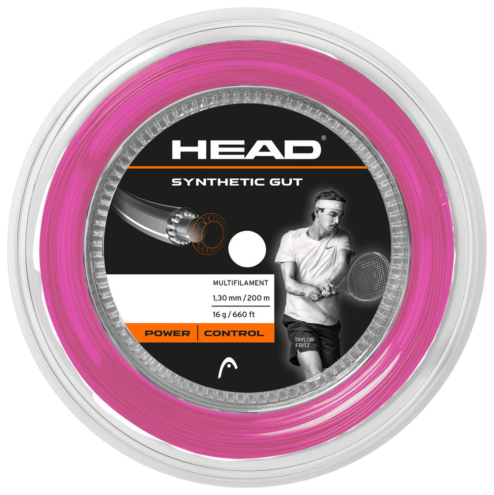 Synthetic Gut 200m String Reel Pink