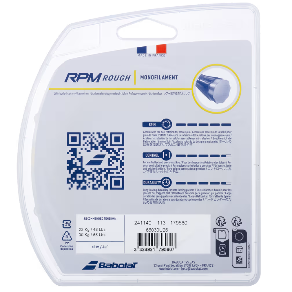 Jeu de cordes RPM Rough 12m jaune
