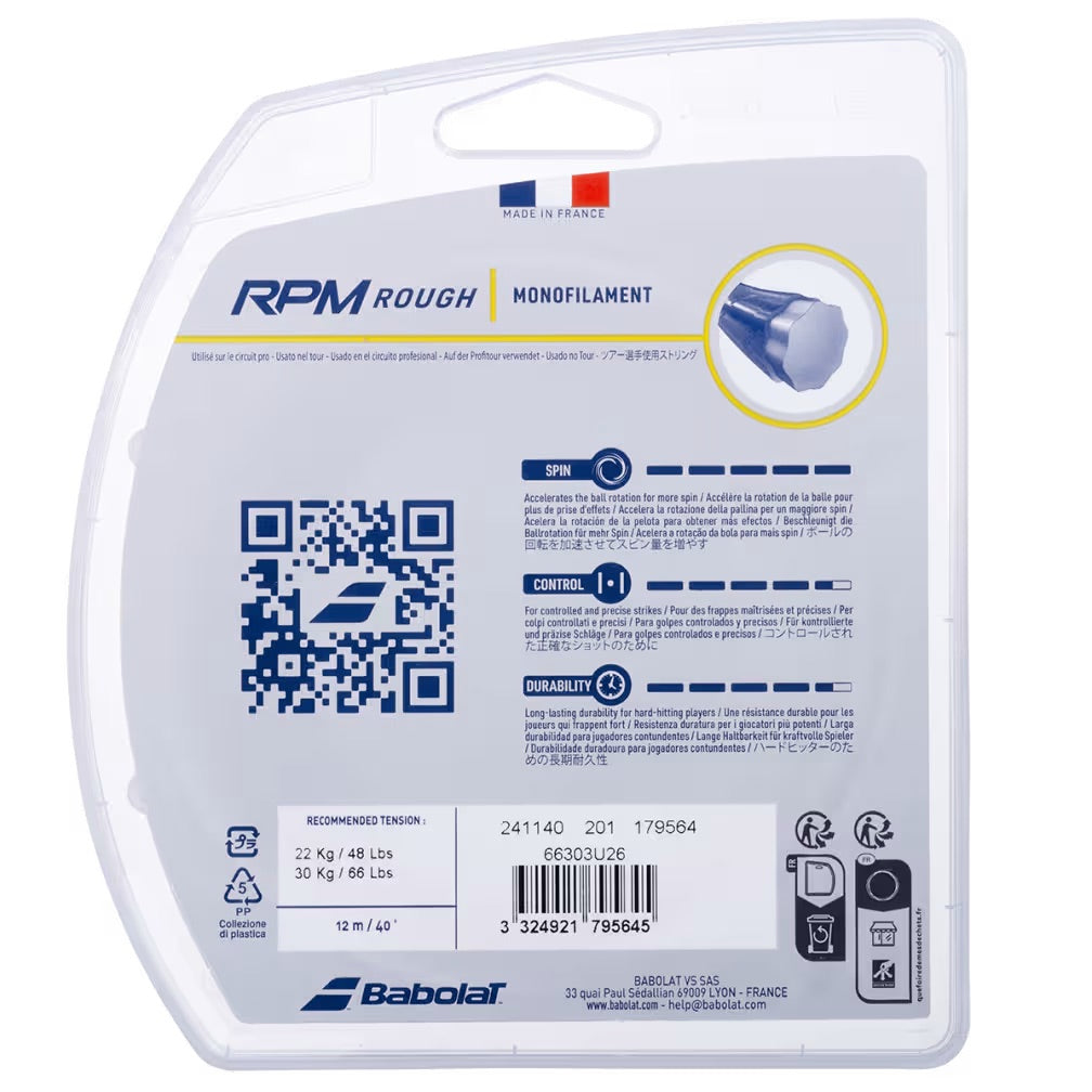 Jeu de cordes RPM Rough 12m rouge