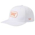 Dog Tag Structured Low Crown Snapback Cap Weiss/Orange