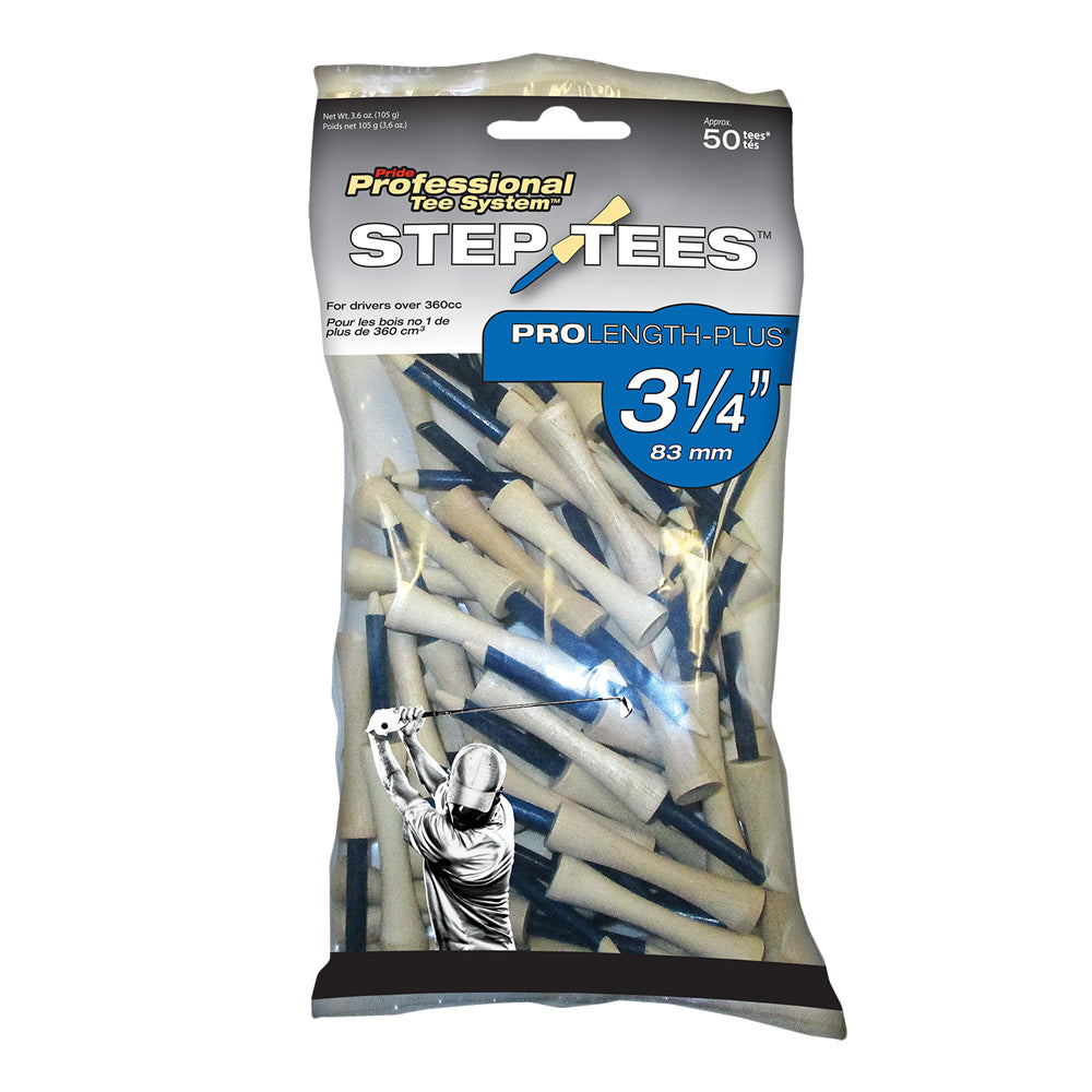 Pride Step Down Tees 3 1/4" Weiss 50er Pack