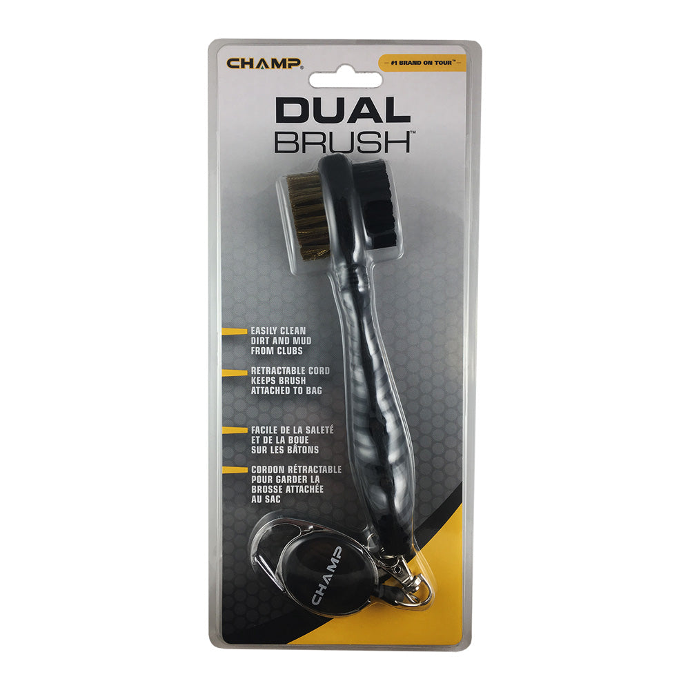 Dual Brush Club Brush with Retractable Cord