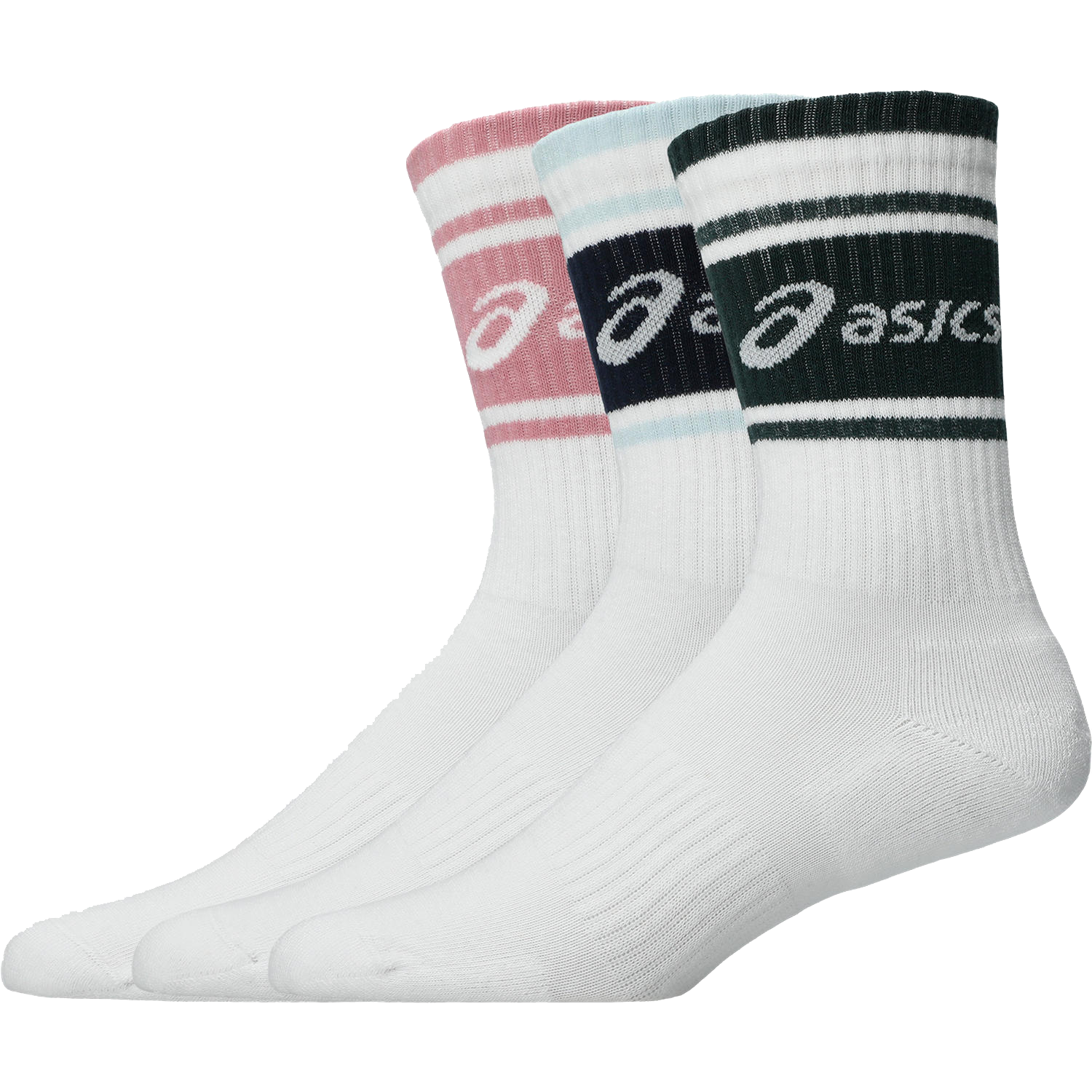 Chaussettes montantes, lot de 3, bleu / pétrole / rose