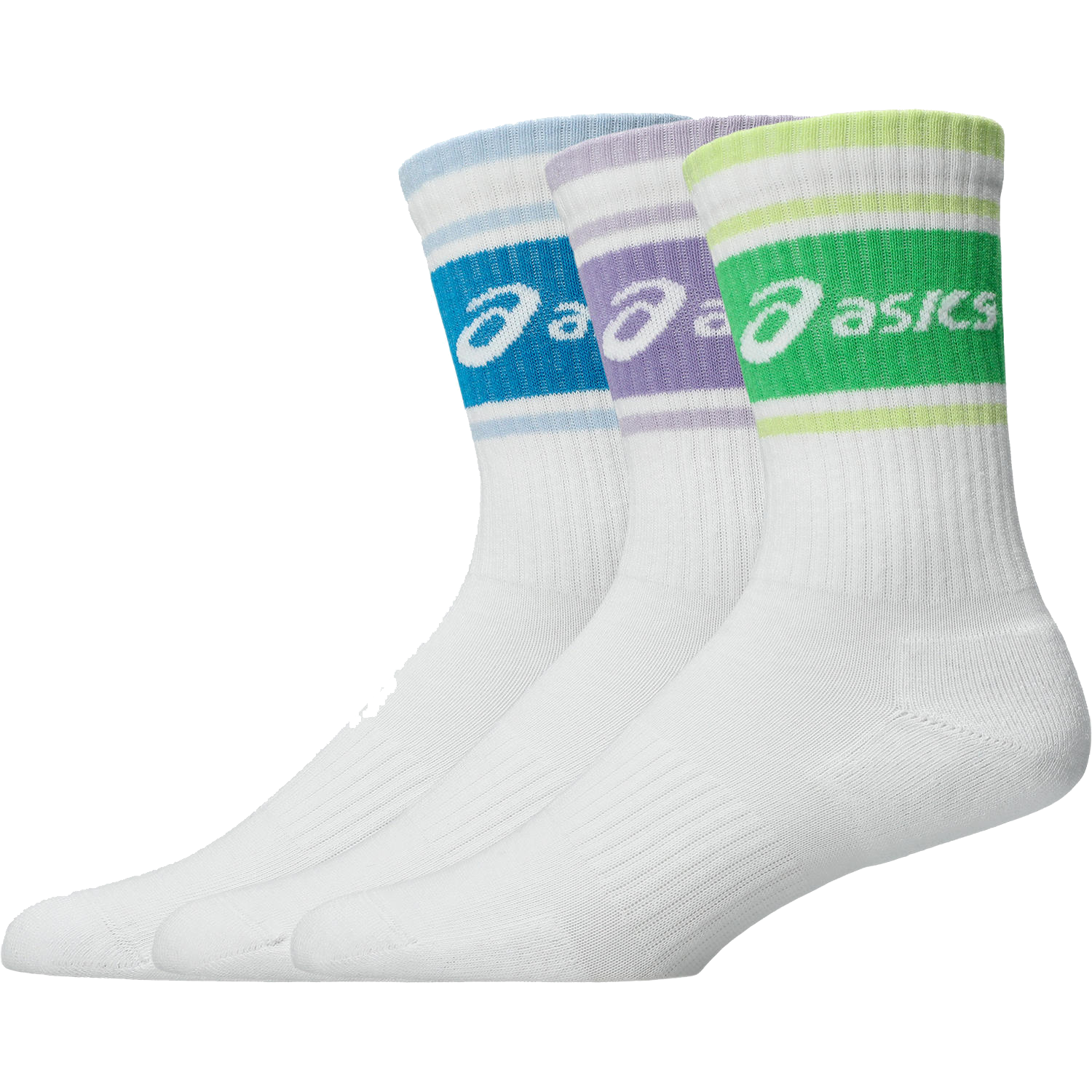 Lot de 3 paires de chaussettes mi-mollet vertes/bleues/violettes