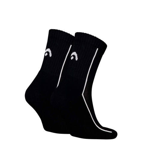 Lot de 2 paires de chaussettes de tennis Performance Short Crew noires