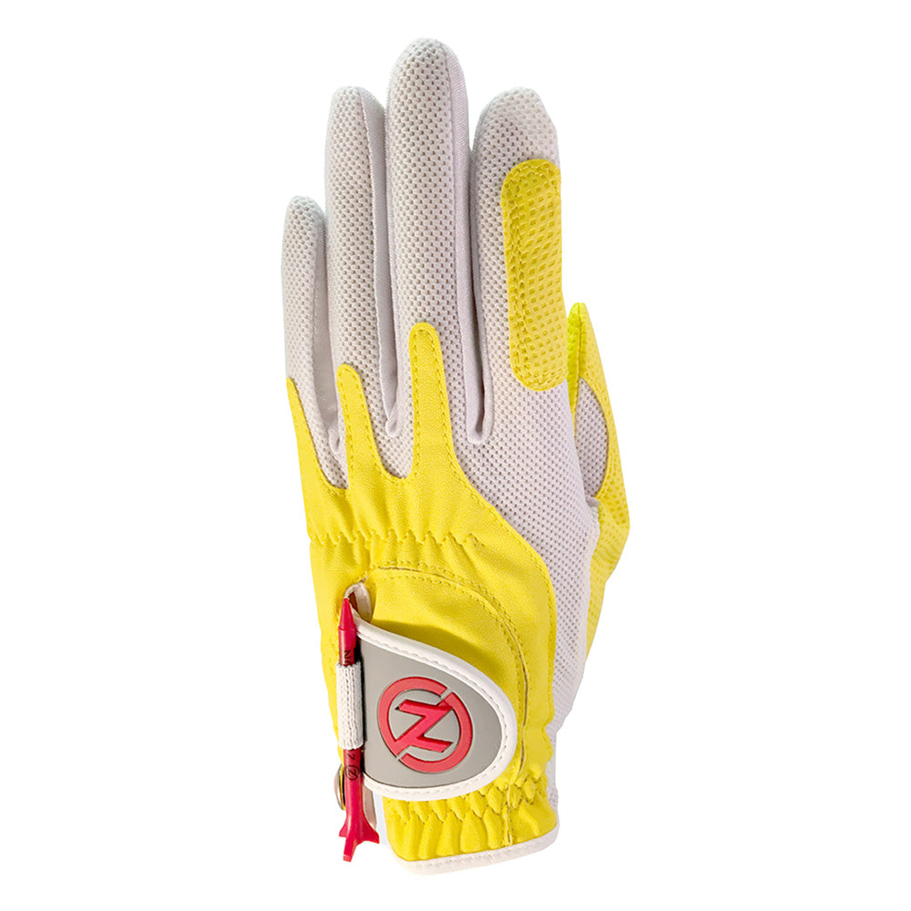 Zero Friction Compression-Fit Golf Glove Women's Yellow Left (for right-handed golfers)