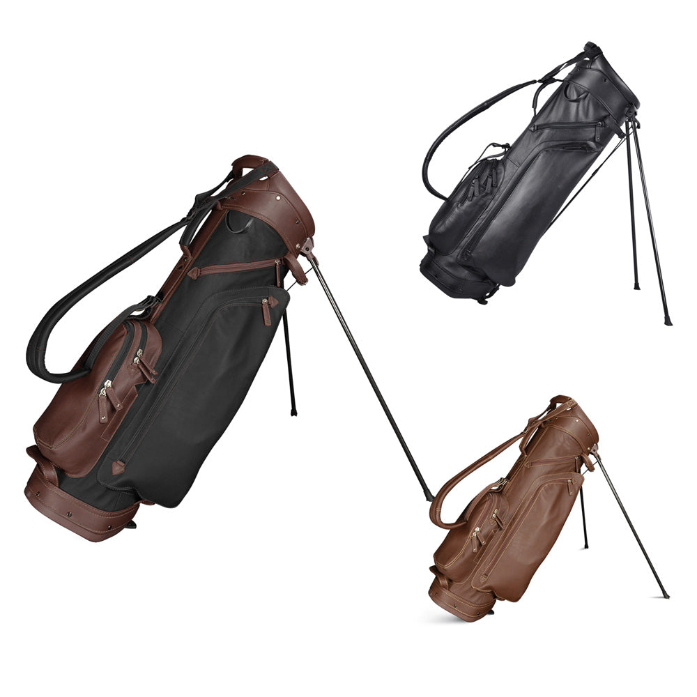 Leder Standbag Braun/Khaki