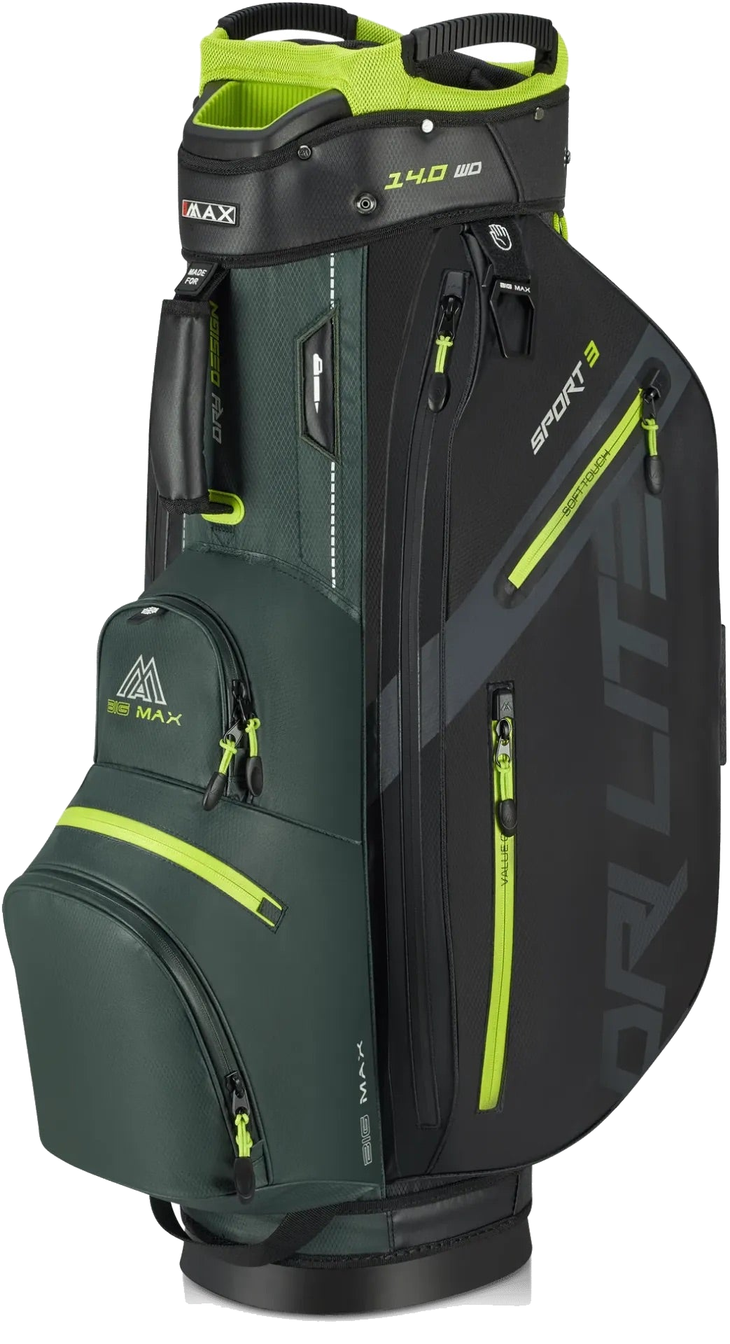 Dri Lite Sport 3 Cart Bag Black/Green
