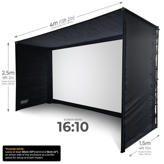 Golfsimulator Enclosure 4 x 2,5 x 1,5 m