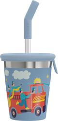 Kids Straw Cup Pompier Trinkflasche