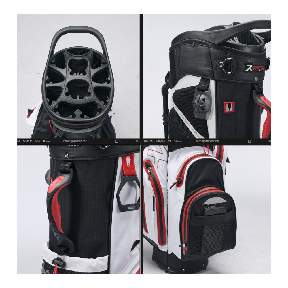 Clipsb 14 Way Waterproof Stand Bag Black/White/Red