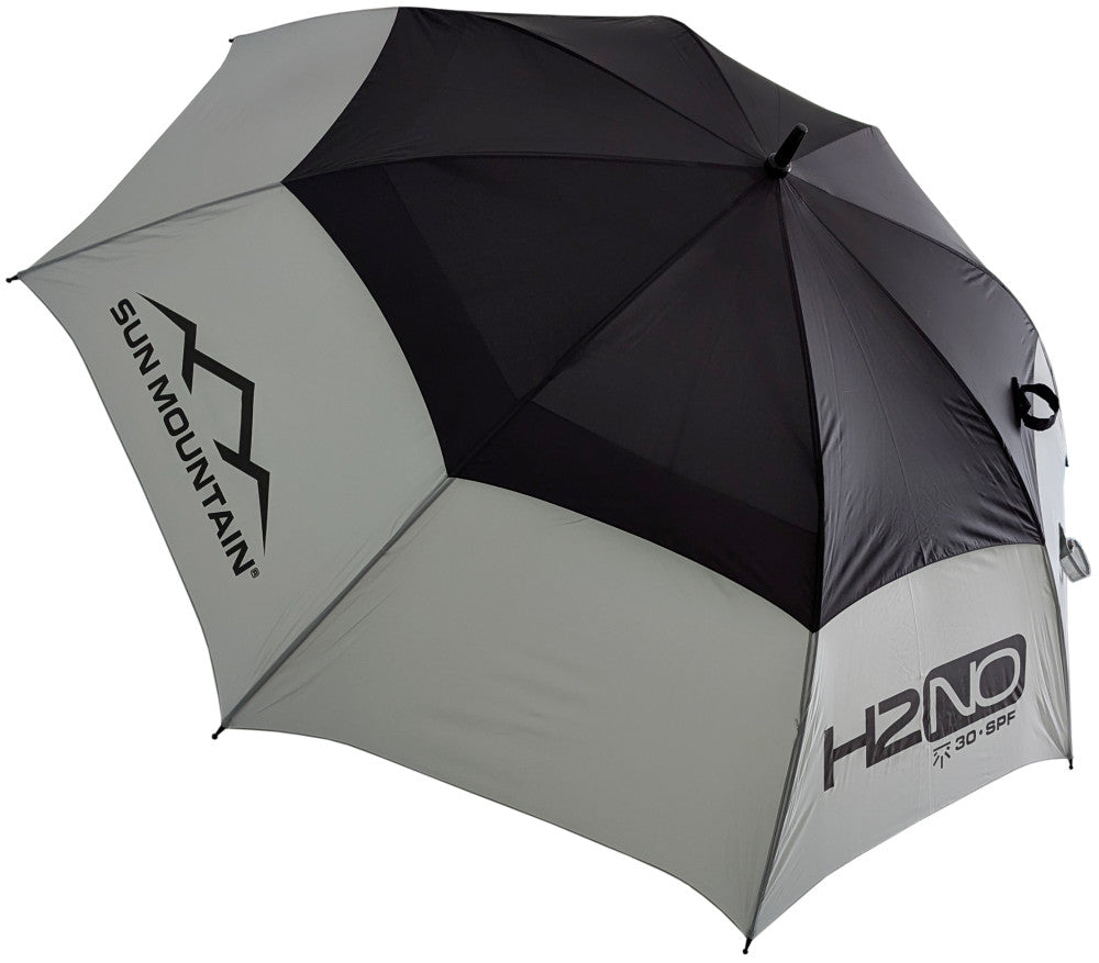 H2NO Golfschirm Automatik UPF 30 Schwarz/Grau