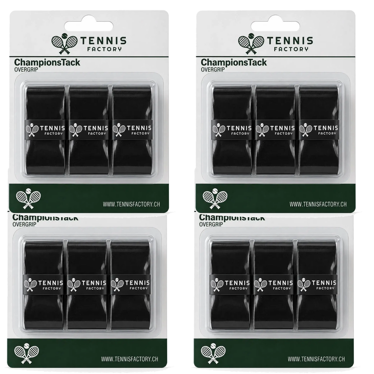 Championstack 4x 3er Pack Overgrip Schwarz