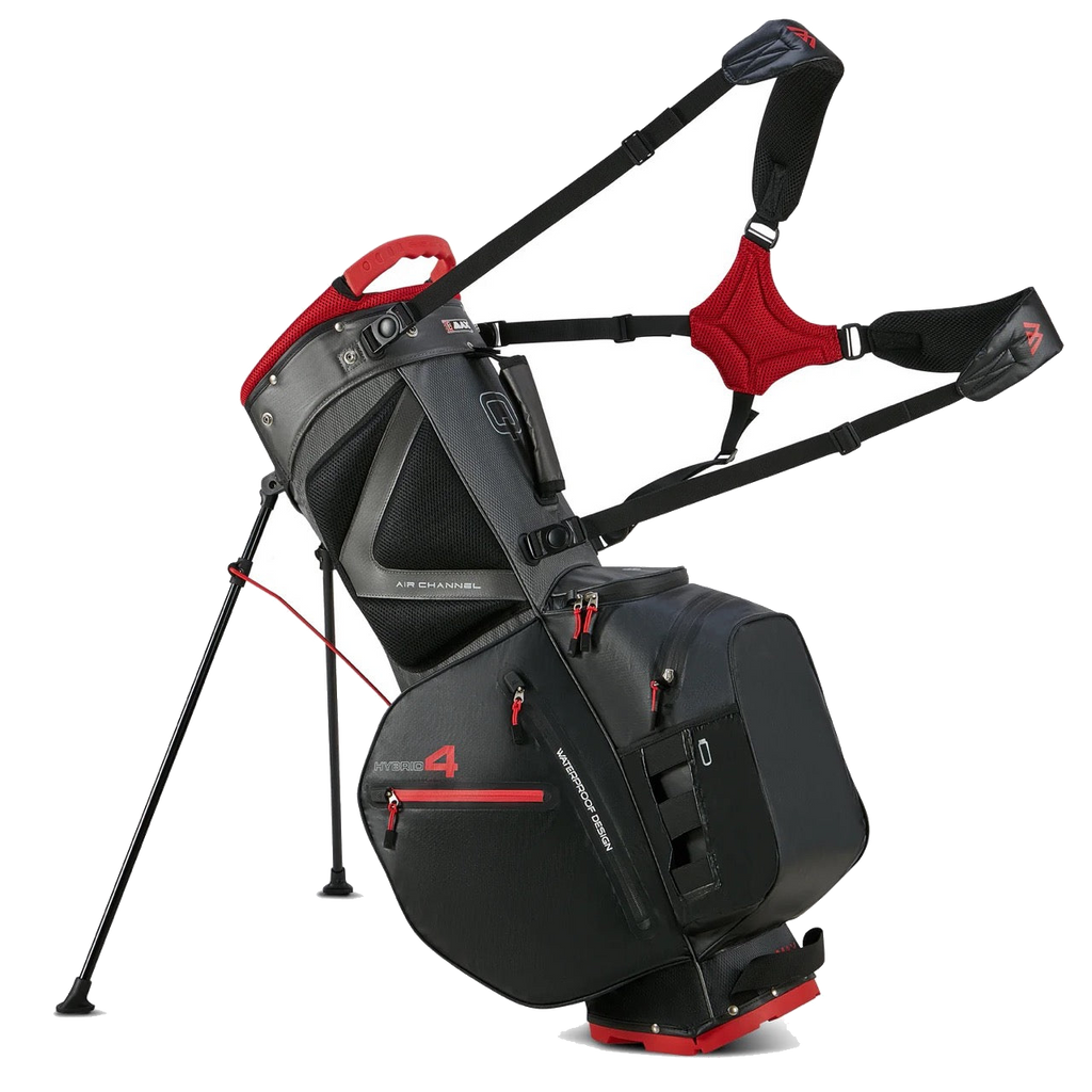 Aqua Hybrid 4 Stand Bag Black/Charcoal/Red