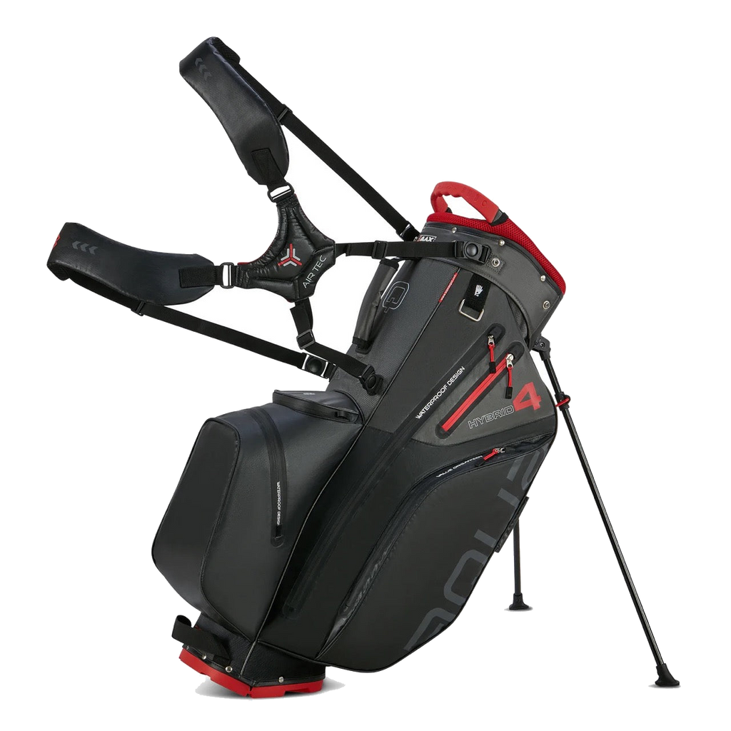 Aqua Hybrid 4 Stand Bag Black/Charcoal/Red