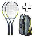 2x Pure Aero Tennisschläger + Schlägertasche
