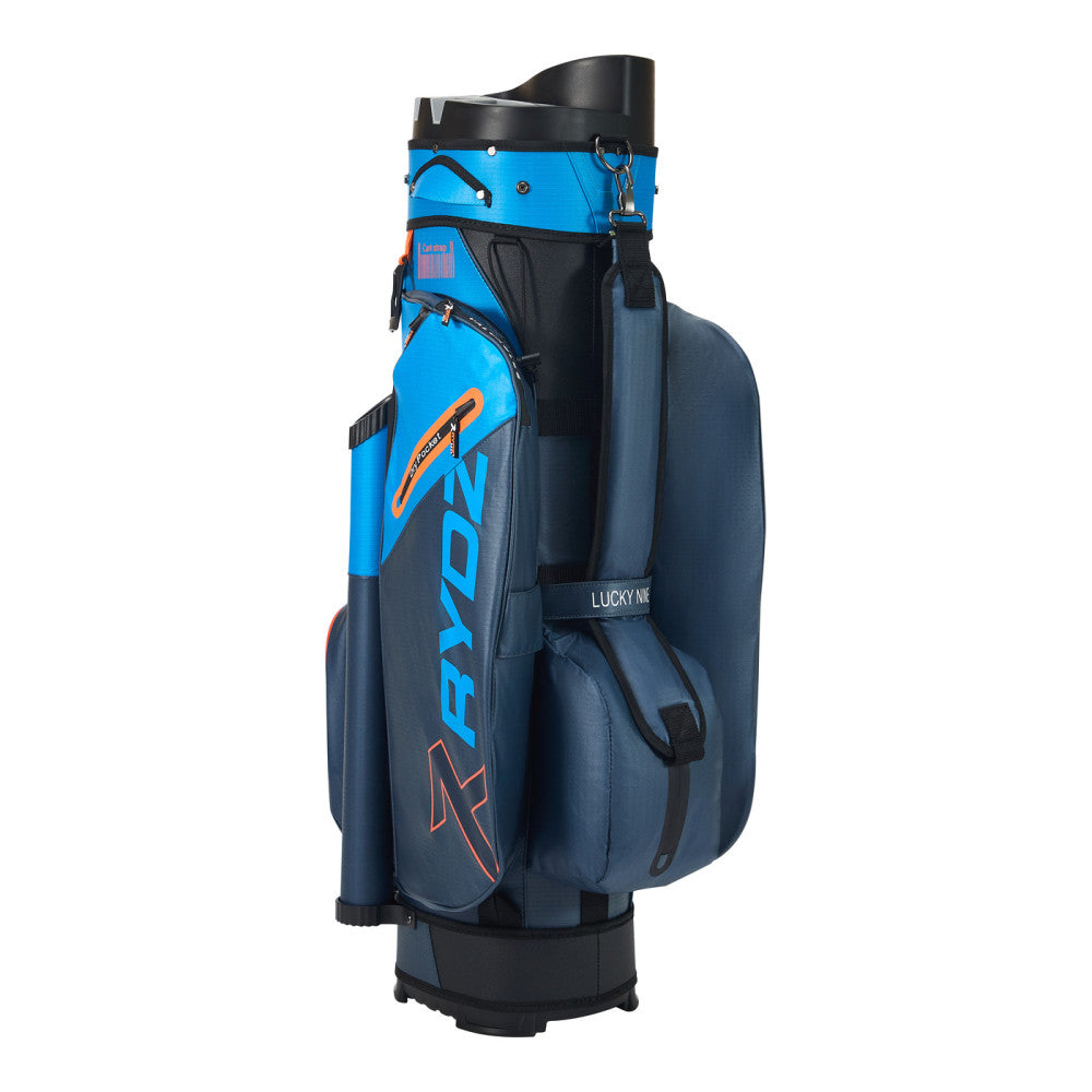 Lucky Nine Water-Resistant Cart Bag Navy/Light Blue/Orange