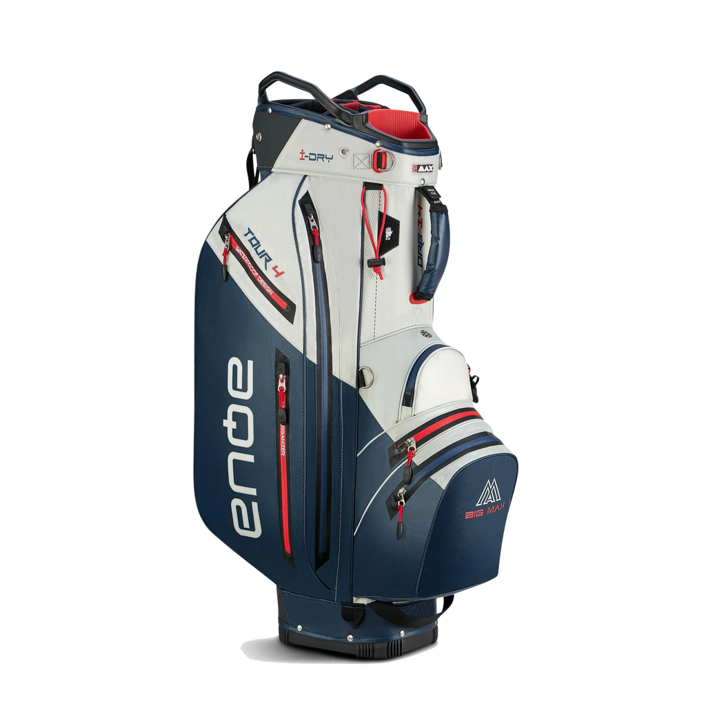 Aqua Tour 4 Cart Bag White/Navy/Red