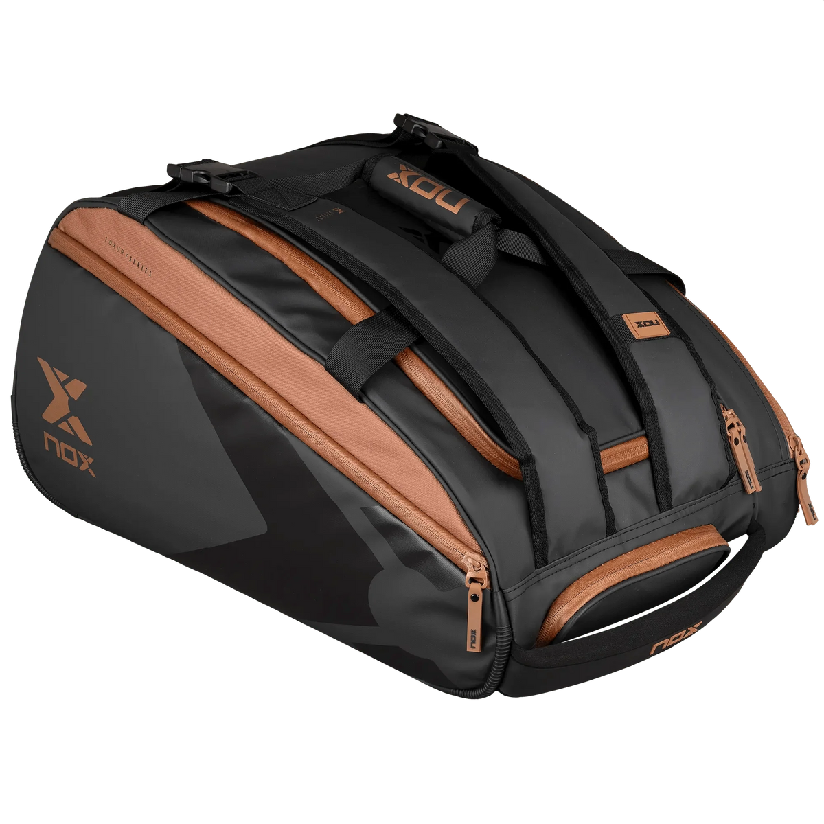 Luxury Open Padel Racket Bag Black/Brown