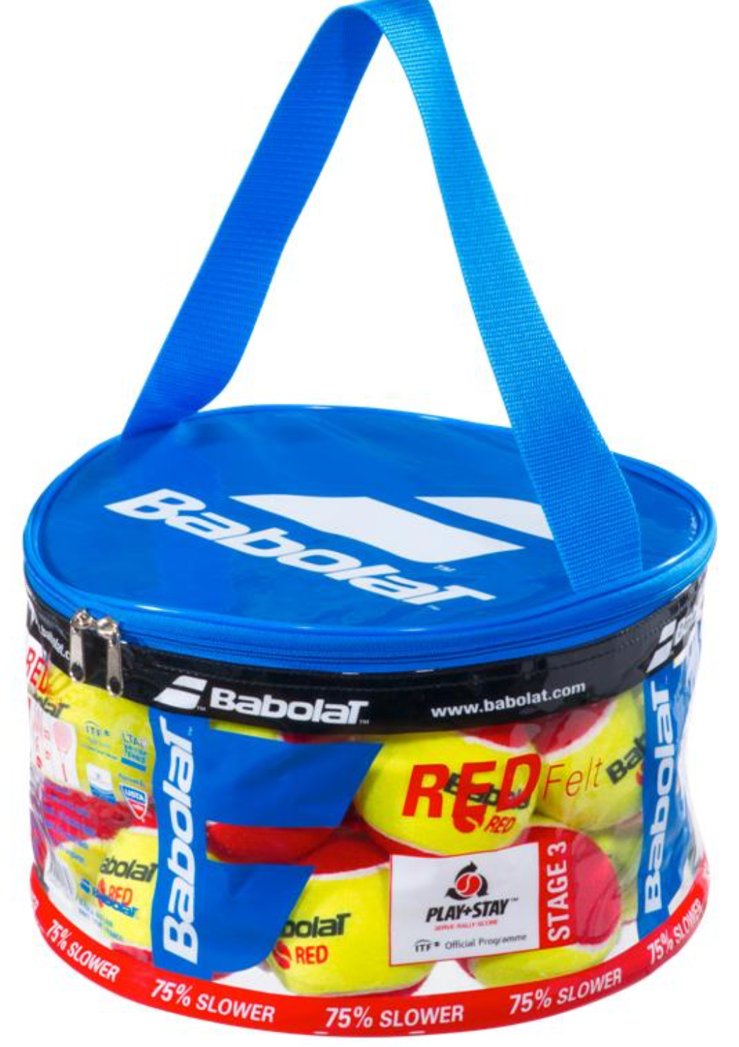 Red Stage 3 Tennisbälle 24 in Tasche