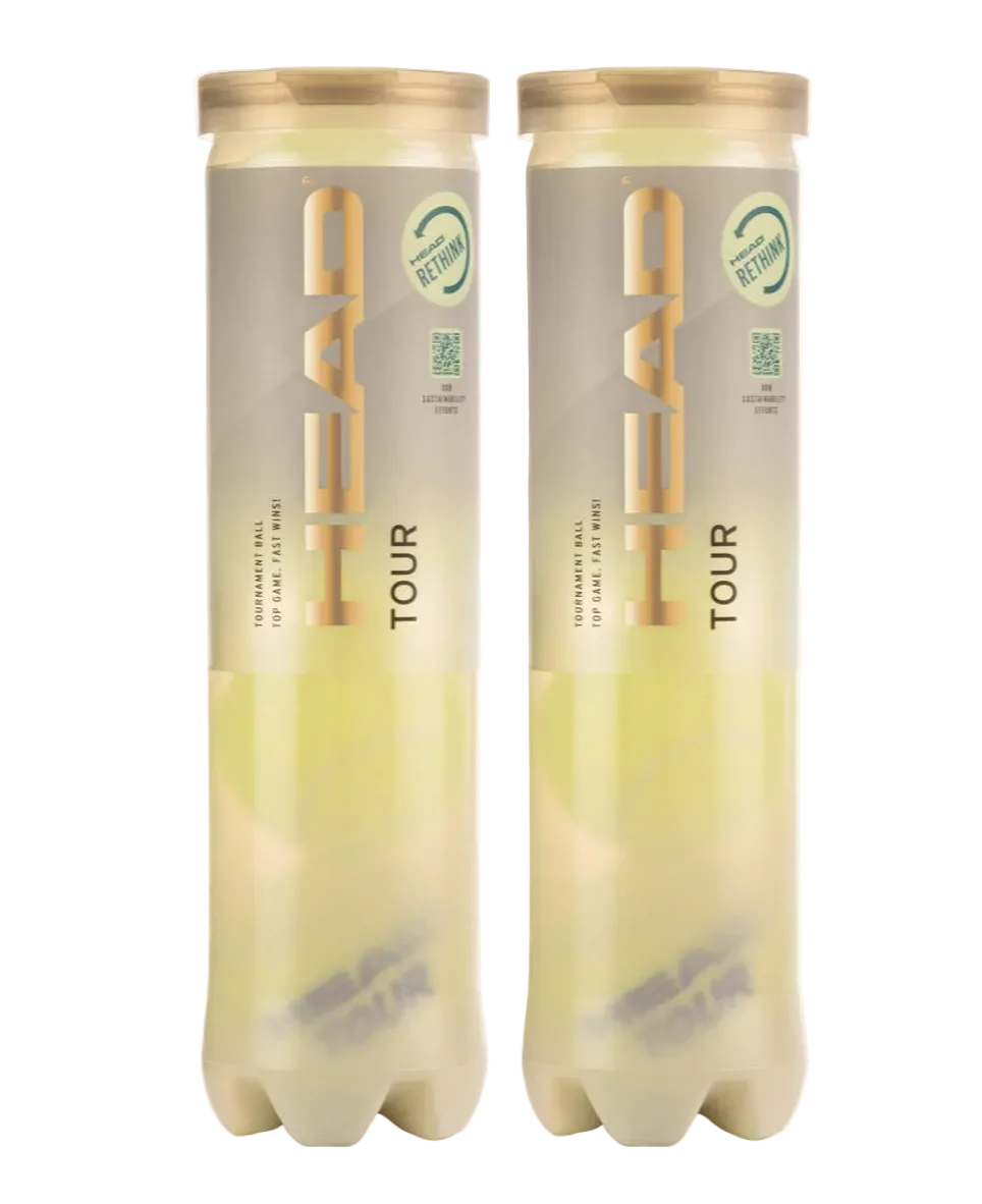 HEAD Tour Tennis Balls 4-Ball Can Double Pack