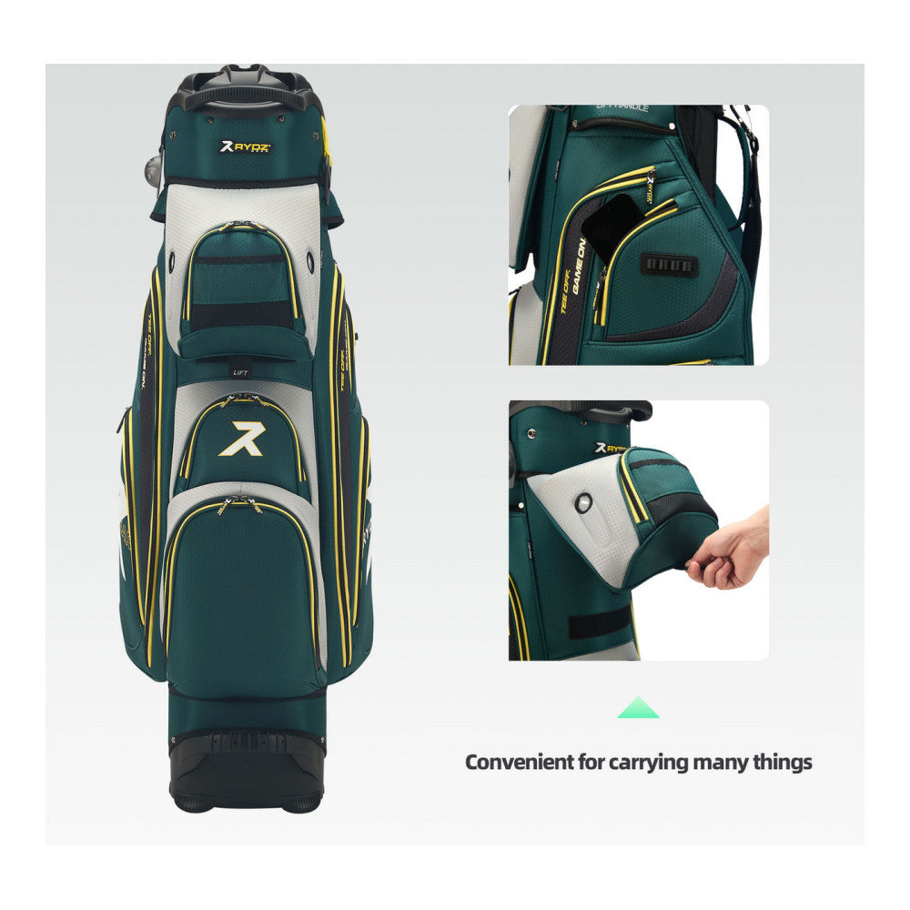 Speedy B. Q14 Cart Bag Green/Silver/Gold