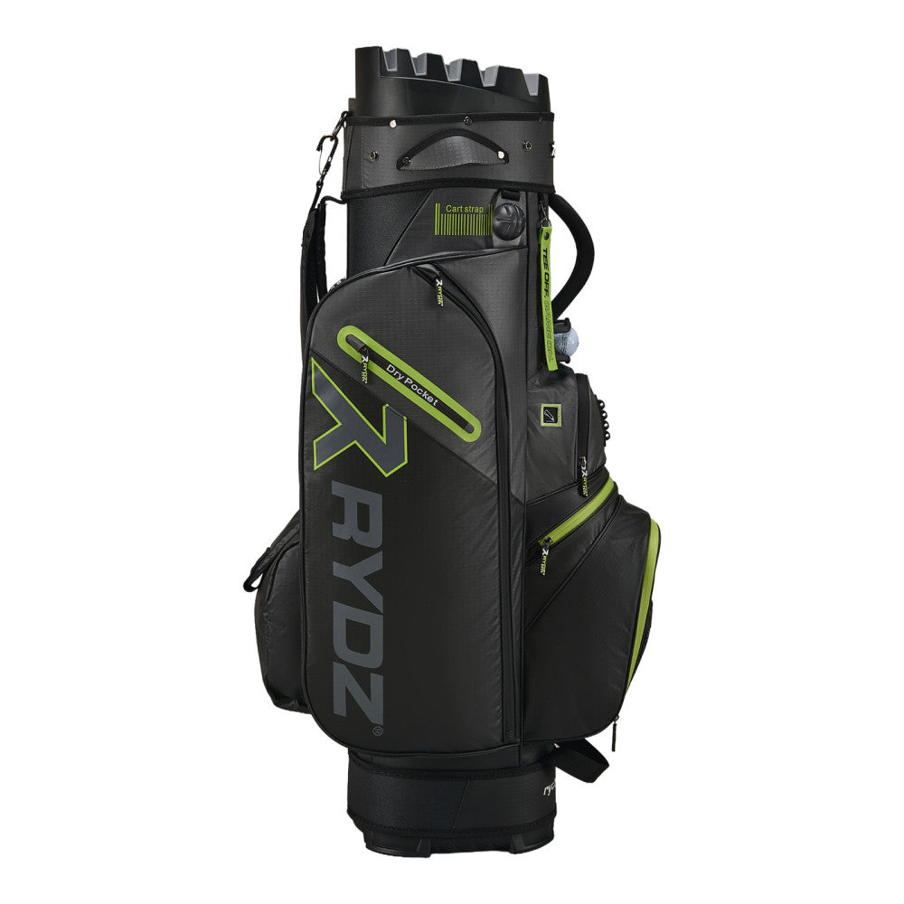 Lucky Nine Water-Resistant Cart Bag Black/Charcoal/Lime