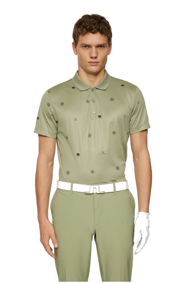 Club House Motif Polo Herren Grün