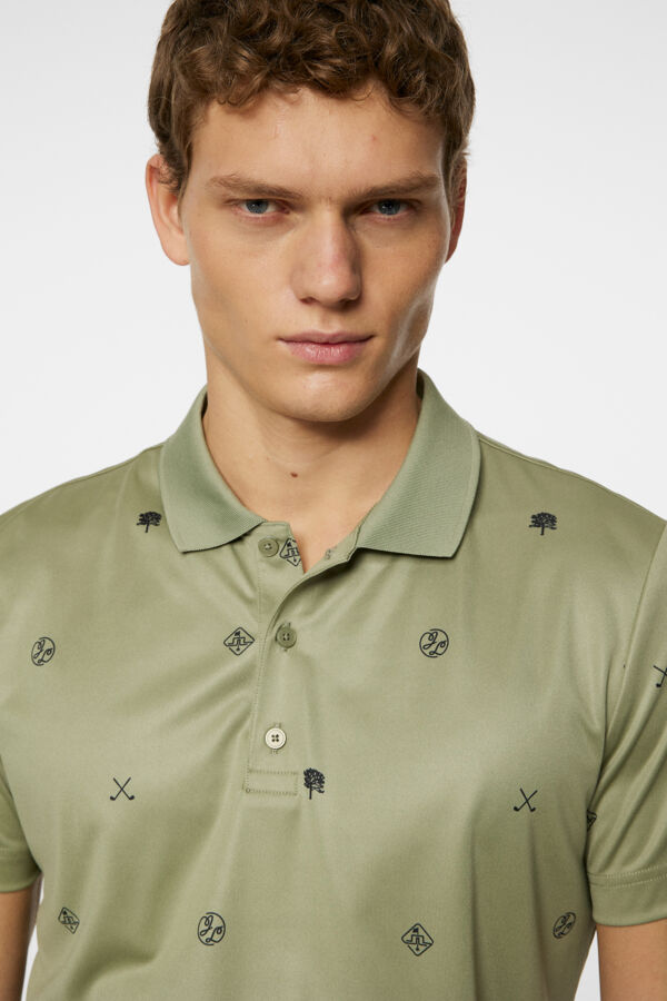 Club House Motif Polo Herren Grün